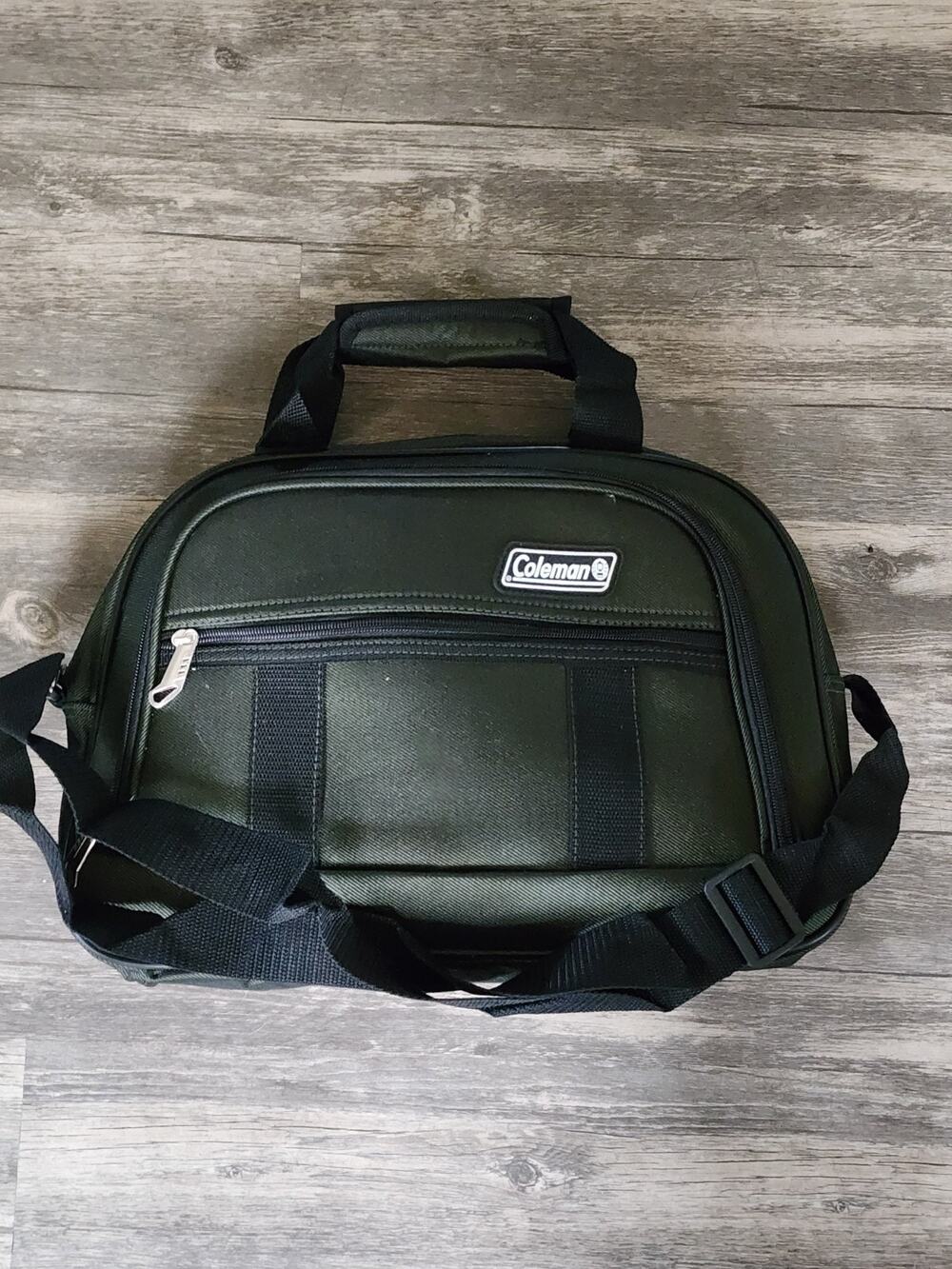 Coleman Green & Black Zip Tote Bag Travel Vacation Business School Lunch Box